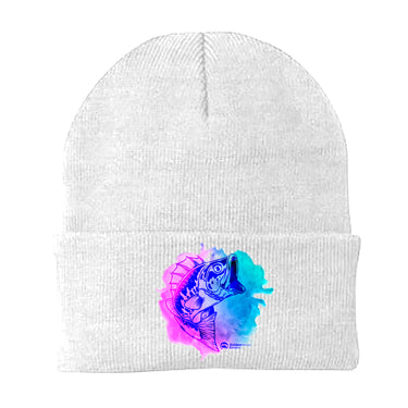 Watercolor Fishing Embroidered Beanie